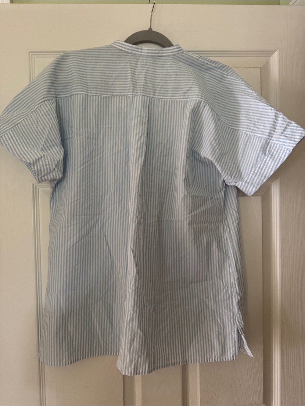 Lands' End Light Blue and White Vertical Stripe Pullover Top - Picture 3 of 3